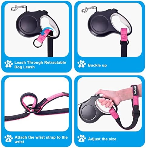 PetBonus Short Dog Leash, Safety Wrist Strap for Dog Retractable Leash