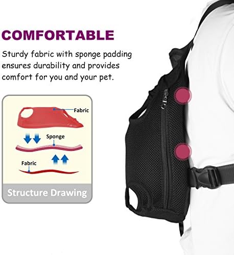 Legs Out Front-Facing Dog Carrier Hands-Free Adjustable Pet Backpack Carrier for Walking Hiking Bike and Motorcycle (Large)