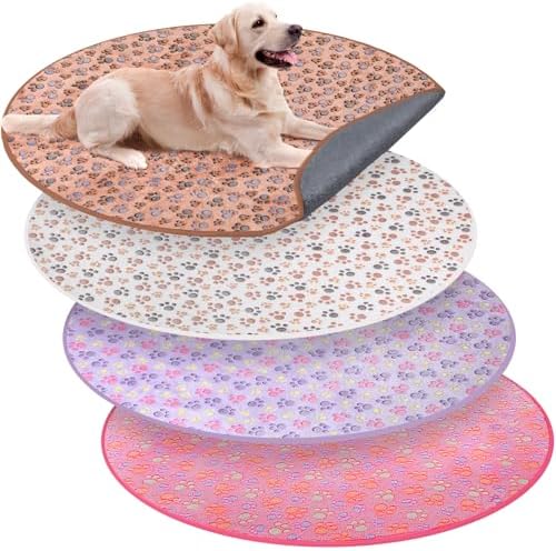 4 Pack Washable Whelping Pad Whelping Supplies Absorbent Reusable Puppy Training Pads Reusable Dog Mat for Floor Non Slip Washable Pee Mat for Dogs(Bright Color,55 Inch)