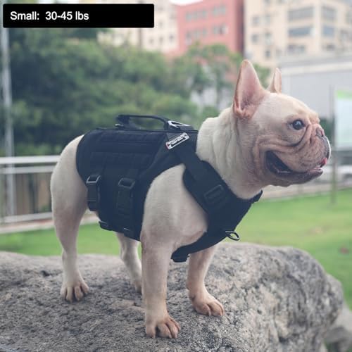 ICEFANG No Pull Tactical Dog Harness for Small Dogs,Adjustable Dog Vest