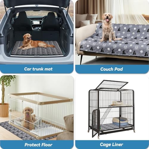 Washable Pee Pads, 36" x 41", 2 Pack Waterproof Reusable Pet Training Pads, Non Slip Bowl Mats with Great Absorption, Reusable Puppy Pee Pads for Floor, Sofa, Car