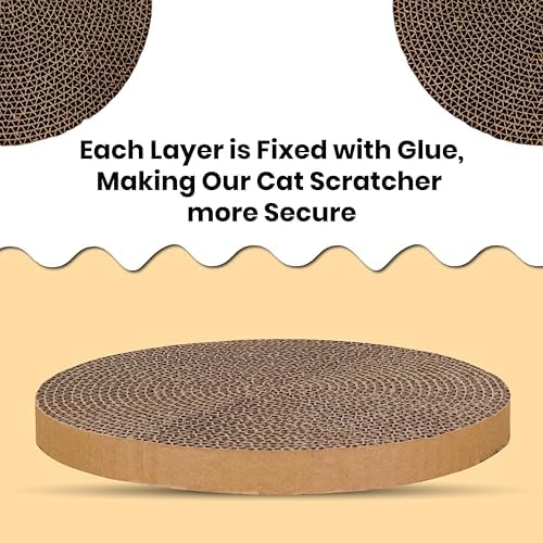 Scratch and Spin Cat Scratcher Replacement Pads for Active Play, Natural Recycled Corrugated Cardboard, Supports Pet Behaviors, Relieves Stress - 3 Count