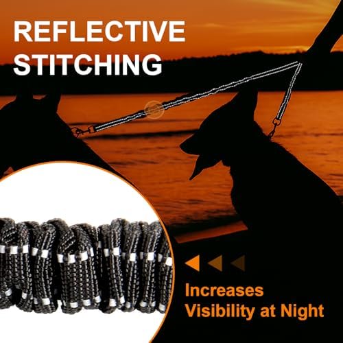 MingXpet 2 Dog Leash, Dog Leash for 2 Dogs, 360° Swivel No Tangle Double Walking Training Leashes for Small Dogs, Comfortable Shock Absorbing Reflective Bungee, Black