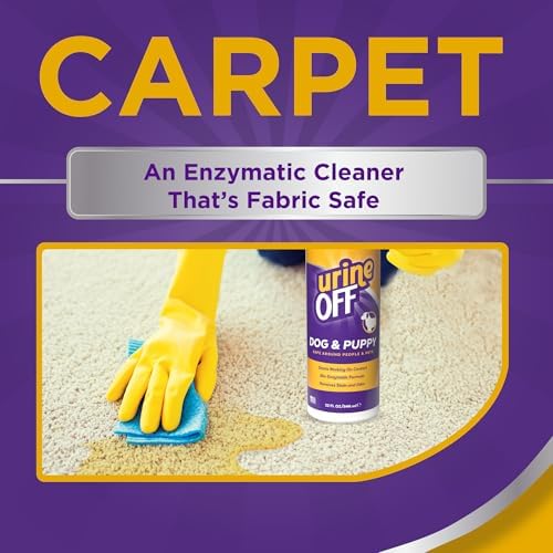 urineOFF Puppy & Dog Pet Stain Remover | Freshly Scented Carpet Cleaner | Bio Enzymatic Stain & Urine Odor Eliminator | Pet Safe Cleaner | 32 oz.