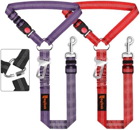 Laqibak Removable Dog Seat Belt Harness for Car, 3 in 1 Pet Seatbelt Leash