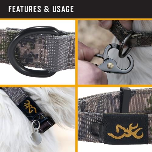 Browning Classic Webbing Camo Collar, Medium, 1 x 14-20in Ovix Camo