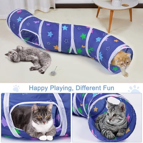 Glittme S-Shape Cat Tunnel, Foldable Cat Tunnels for Indoor Cats