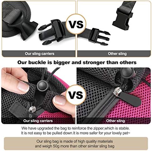 FDJASGY Pet Sling Carrier for Small Dogs Cats,Breathable Mesh Travelling Hand Free Puppy Backpack with Pouch and Adjustable Strap Carrier