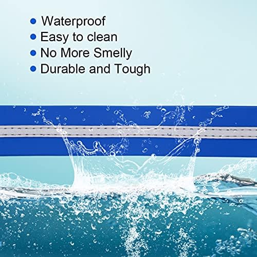 Nimble Reflective Waterproof Dog Collar Adjustable Odor Resistant Easy Clean Pet Collar for Small Medium Large Dogs Night Walking Outdoor Rainy Use (Small (9.45”-14.17”inches), Blue)