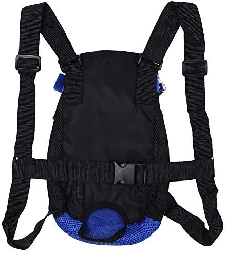 Pet Backpack, Fashionable Dog Five Holes Front Chest Tote Carrier Net Bag(Dark Blue S)