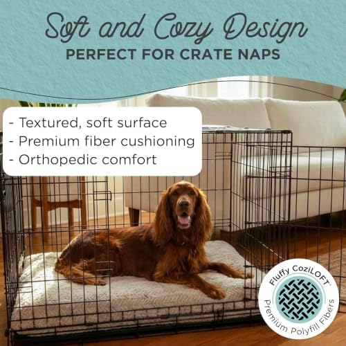 Best Friends by Sheri Comfy Crate Dog Bed Washable, Oyster, 42" x 28"