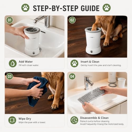 DOGNESS Automatic Dog Paw Cleaner Cup Paw Washer for Small & Medium Dogs