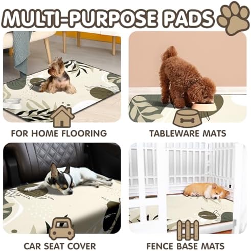 2PC Reusable Pee Pads, Washable Absorbent Non-Slip Dog Mat 35x24in
