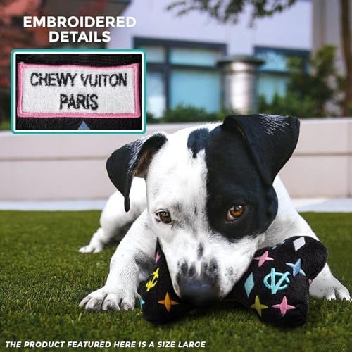 Haute Diggity Dog Chewy Vuiton Bone Plush Dog Toy, Designer Parody Toy