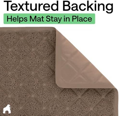 GORILLA GRIP Cat Litter Box Mat, Coiled Mesh Trapping Mats, 35x23 Brown