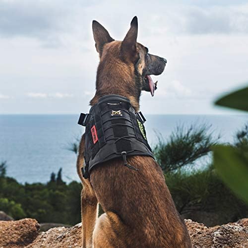 OneTigris Tactical Dog Harness with Handle for Small Medium Dogs Black S