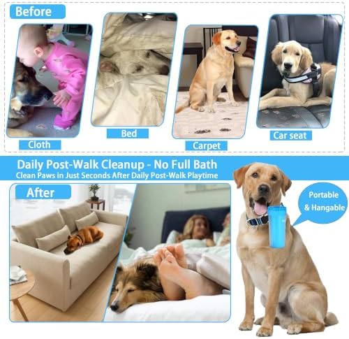 Dog Paw Cleaner Cup with Detachable Top Brush for Small-Medium Dogs