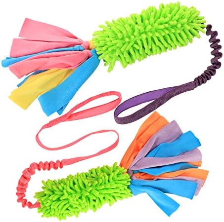 SCHITEC Dog Tug Toy, [2 Pack] Interactive Play Training Bungee Rope, Squeaky Tug of War Exercise Pull Toys for Puppy Small Medium Large Dogs