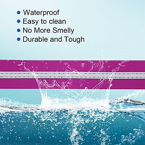 Nimble Reflective Waterproof Dog Collar Adjustable Odor Resistant Easy Clean Pet Collar for Small Medium Large Dogs Night Walking Outdoor Rainy Use (Medium (11.81”-18.5”inches), Rose Purple)