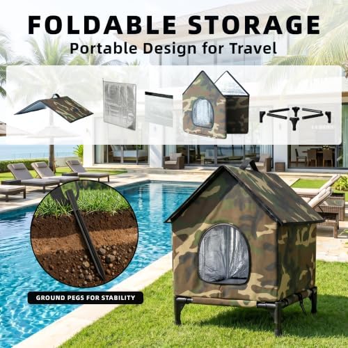 Outdoor Cat House Weatherproof Insulated Cat House,Camouflage