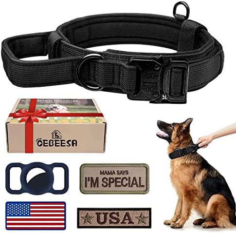 Tactical Dog Collar with Handle, Heavy Duty Nylon for Large Dogs