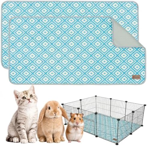 Washable Pee Pads for Dogs , 2 Pack Ultra-Absorbent Reusable Puppy Pads with Waterproof & Non-Slip Backing, Leak-Proof Protection for Dog Training , Crates , Whelping & Playpens ( 24x48 )