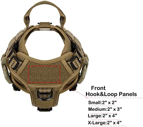 ICEFANG Tactical Dog Harness for Small Dogs,Reflective No Pull Dog Vest