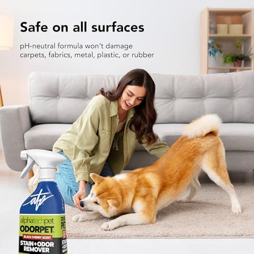 ATP OdorPet Stain and Odor Remover Spray, Black Cherry Scent, 16 Fl Oz