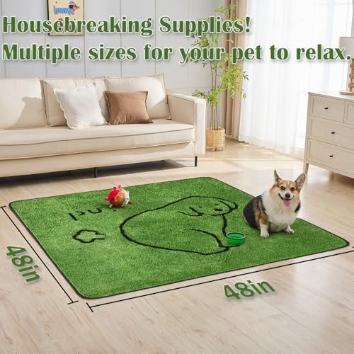 Qeils Reusable Puppy Pads , Washable Pee Pads for Dogs 48" x 48" 2 Pack