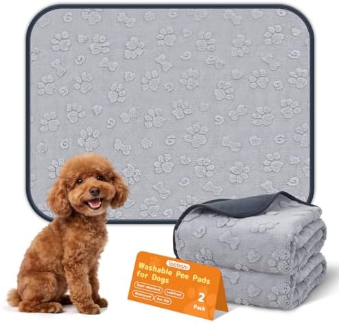 LOOBANI Washable Puppy Pads Waterproof 36"x24", 4 Pack, Gray