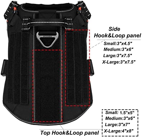 ICEFANG Tactical Dog Harness for Large Dogs,Reflective No Pull Dog Vest