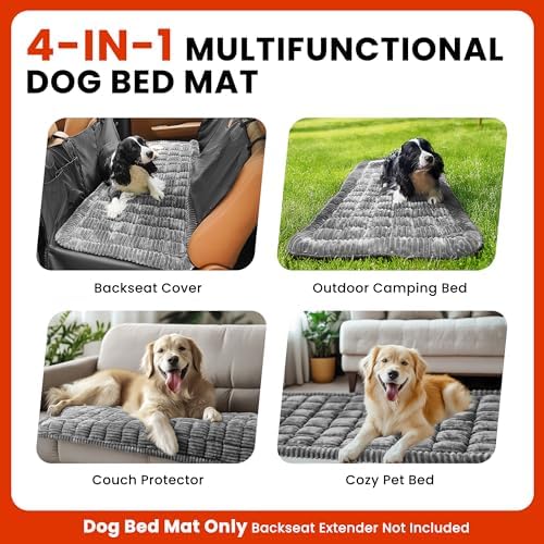 HiPetpy Backseat Dog Bed Mat for Car, Non-Slip Dog Bed for Car Back Seat