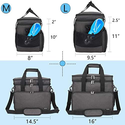 Teamoy 2 Layer Dog Travel Bag, Pet Supplies Weekend Tote Organizer, Black