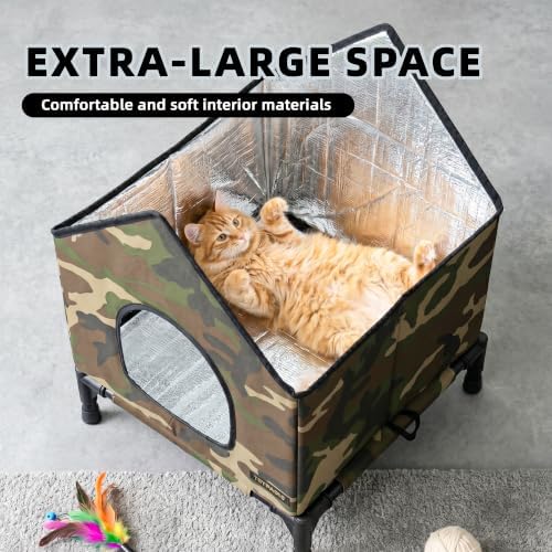 Outdoor Cat House Weatherproof Insulated Cat House,Camouflage