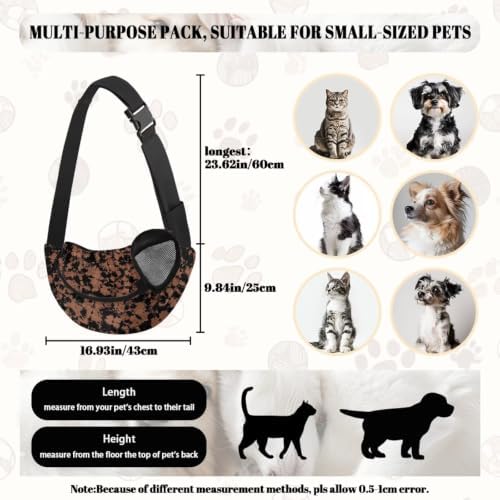 COEQINE Brown Leopard Print Puppy Carrying Bag for Small Dogs Cats