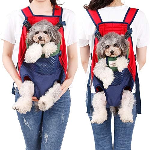 Lifeunion Legs Out Dog Carrier Backpack Hands-Free Adjustable Pet Travel Carrier for Small Medium Dogs Cats Motorcycle Hiking Walking (Green+Blue)