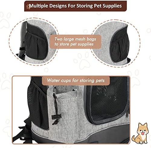 Tirrinia Two-Sided Entry Pet Backpack Travel Carrier for Cats & Small Dogs, Airline-Approved, Padded Back Support, Ideal for Hiking, Walking, Cycling & Outdoor Adventures
