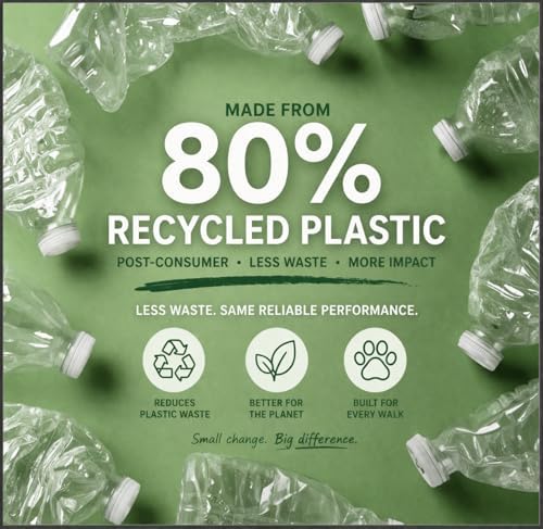 80% Recycled Plastic Dog Poop Bags – Extra Thick, Leak Proof Waste Bags, Big Dog Approved (Unscented, 270 Bags)