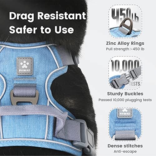 Pawaii No Pull Dog Harness with Pet ID Tag, Reflective Vest