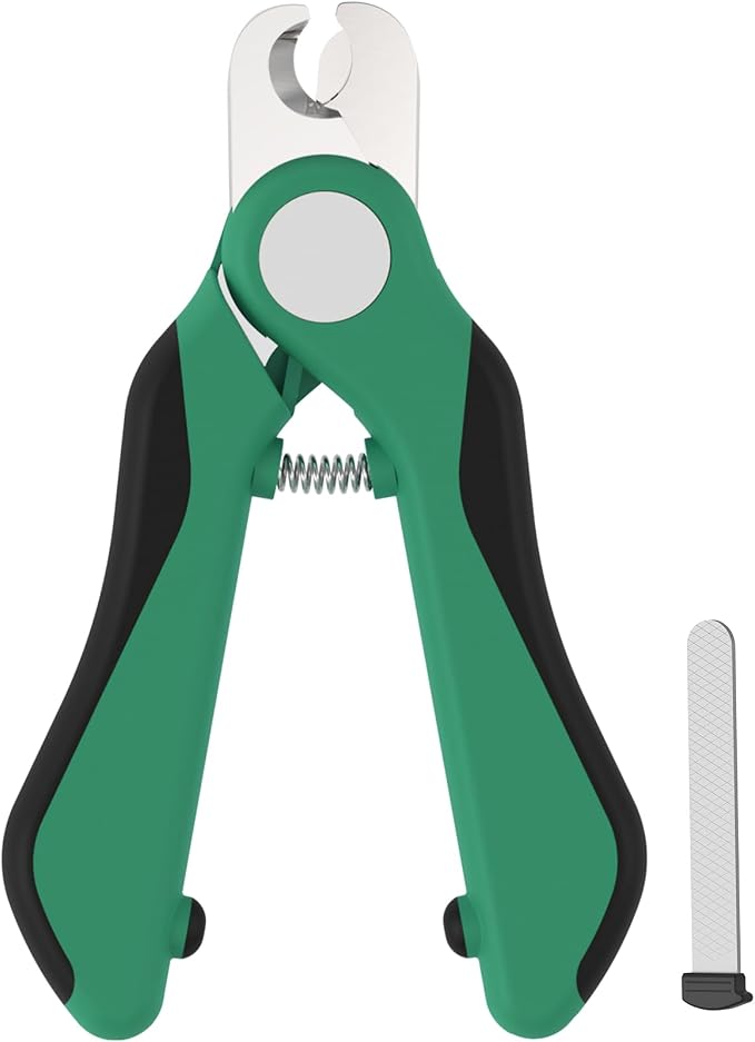Swihauk Heavy Duty Dog Nail Clippers and Trimmers, Professional Pet Nail Clippers with Nail File for Dogs Cats Small Animal, Claw Clippers with Safety Guard to Prevent Over-Cutting, Green