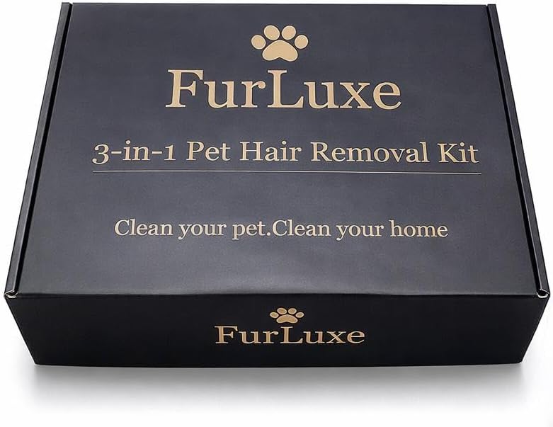 3-in-1 Pet Hair Remover Kit – Reusable Lint Roller, Deshedding Brush & Grooming Glove for Dogs & Cats – Removes Fur from Furniture, Carpet & Clothes