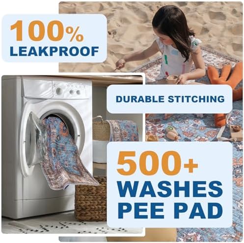 Non-Slip Washable Pee Pads for Dogs, 2 Pack Super Absorbent and Leak-Proof Reusable Puppy Pads, Pet Training Pads Protect Against Urine Leakage, Soft, Quick-Dry(36x41In)
