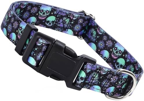 Skull Dog Collars for XL Dogs,Adjustable Comfy Soft Collar Boy Dogs(XL)