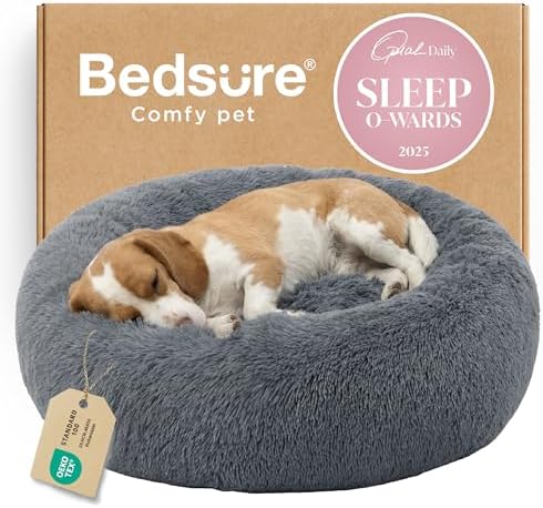 Bedsure Calming Dog Bed Medium Large Size Dogs Washable Pet Bed,33ins