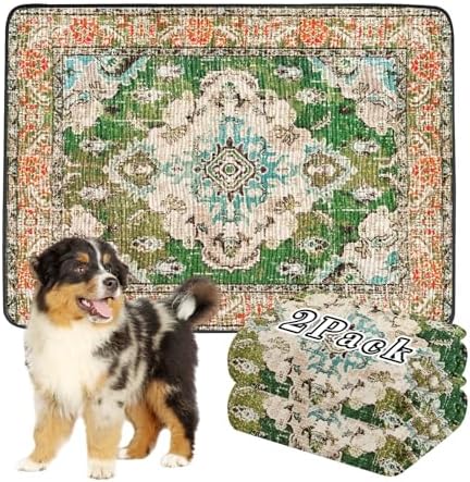Thicken Washable Pee Pads for Dogs, 2 Pack Super Absorbent Dog Mats,36"x48"