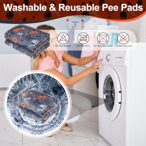 BEAUTYZOO 2 Pack Washable Pee Pads for Dogs,Reusable Puppy Pad 24x36 Skull