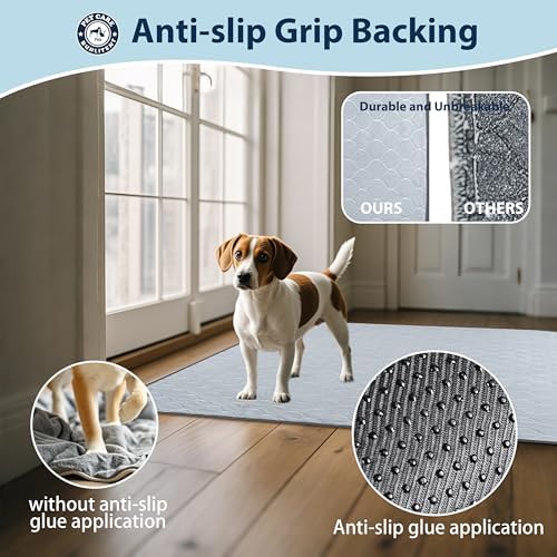 Washable Pee Pads for Dogs, Reusable Puppy Pads 36x48, 3 Pack, White Grey