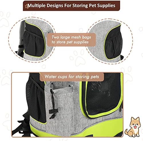 Tirrinia Two-Sided Entry Pet Backpack Travel Carrier for Cats & Small Dogs, Airline-Approved, Padded Back Support, Ideal for Hiking, Walking, Cycling & Outdoor Adventures