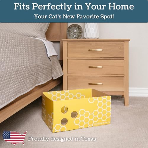 No-Mess Cardboard Cat Scratcher Box - Refillable Double-Sided Scratch Pad