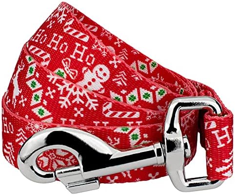 Country Brook Petz - Ho Ho Ho Everyday Dog Leash - Christmas Collection Featuring Festive Designs (4 Foot, 3/4 Inch Wide)